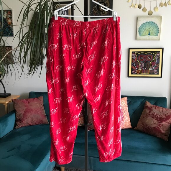 VICTORIA'S SECRET size XXL Red Love Cotton Modal Soft Pajama Pants Pockets - Picture 5 of 6